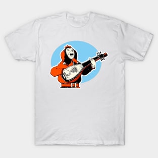 Court clown minstrel playing guitar T-Shirt